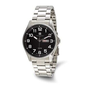 Kazi Luxury Charles Hubert Stainless Steel Black Dial Watch